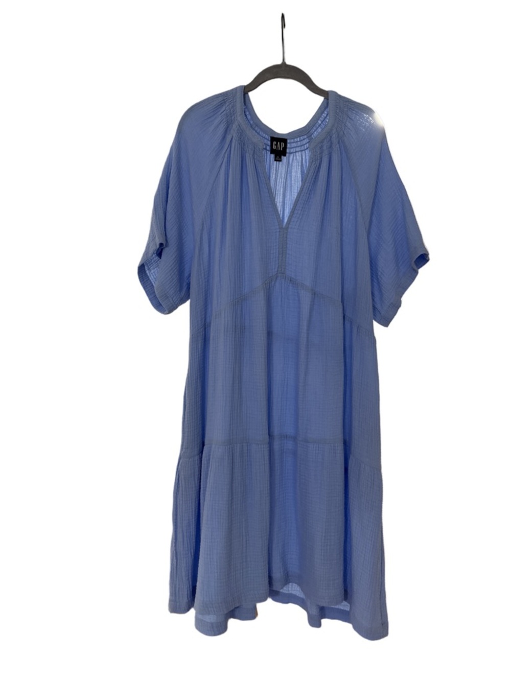 GAP Blue Gauze Tiered Relaxed Dress